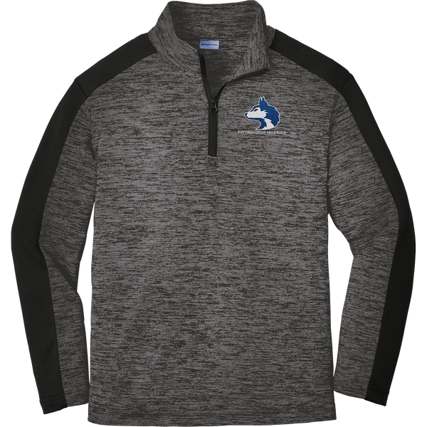 Pittsburgh Huskies Youth PosiCharge  Electric Heather Colorblock 1/4-Zip Pullover