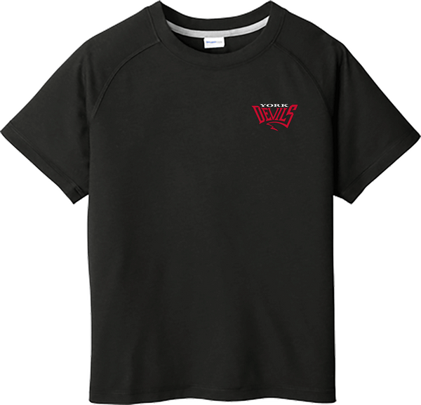 York Devils Youth PosiCharge  Tri-Blend Wicking Raglan Tee